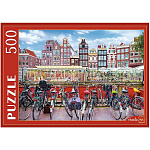 Пазлы " Рыжий кот " 500элементов Цветочный рынок в Амстердаме 48,5*34,5см, картонная упаковка 19*15,1*6,5см
