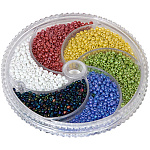 Набор бисера " Zlatka " №4 6цв*10гр матовый крашенный бензиновый, размер №11, пластиковая упаковка