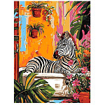 Картина по номерам " Lori " 30*40см Зебра, состав набора: холст с контуром на подрамнике, краски, кисть, вспомогательный лист, акриловый лак, картонная упаковка