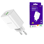 Блок питания сетевой " Borofone " BA55A Crown белый, 3,0А, QC3.0, PD20W, 2 USB, пластик (кабель в комплект не входит)