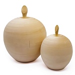 Деревянная заготовка из липы " Мастерская РуТвор " Шкатулка Яблоко, h= 90мм d=90мм
