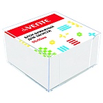 Блок бумаги " deVente " 9*9*5см, белый, непроклеенный, офсет, в прозрачной пластиковой подставке