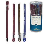 Ручка шариковая " Bruno Visconti " FirstWrite.Original, синяя 0,5мм, толщина письма 0,4мм, пластиковый корпус, покрытие soft-touch, цвет корпуса - ассорти, металлический наконечник, колпачок с клипом, сменный стержень, пластиковый тубус