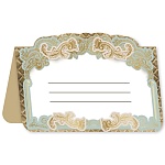 Банкетная карточка без надписи " Праздник " 065 Золотые узоры, 106*81мм выборочный УФ-лак, вырубка