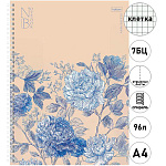 Тетрадь 7БЦ спираль А4 96л клетка " Hatber " Королевские пионы, офсет, обложка- мелованный картон, матовая ламинация, перфорация, 1 дизайн в спайке