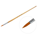 Кисть " Сонет " синтетика круглая №5( 4мм), длинная ручка пропитанная лаком