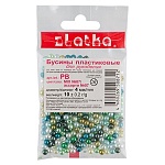 Набор бусин " Zlatka " №07 4мм*100шт, ассорти, пластик, пакет, европодвес
