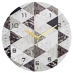 Часы настенные " Миленд " d=30см Стильные треугольники, питание от 1 батарейки АА, батарейки в комплект не входят, материал- МДФ, пластик, картонная упаковка
