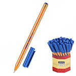 Ручка шариковая " Pensan " Officepen синяя 1мм, толщина письма 0,7мм, чернила на масляной основе, оранжевый шестигранный корпус, колпачок с клипом, картонная упаковка