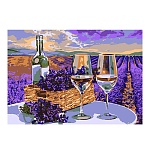 Картина по номерам " Lori " 28,5*20см Лавандовое поле, состав набора: основа на картоне с контуром, краски, кисть, вспомогательный лист, акриловый лак, инструкция, картонная упаковка, европодвес