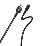 Кабель сетевой USB - MicroUSB " Smartbuy " S33 черный, 1м, 4A, силикон