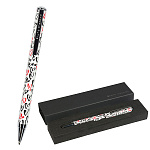 Ручка подарочная шариковая автоматическая " Bruno Visconti " Dolce vita, Сердечки, красные и черные, синяя 0,7мм, толщина письма 0,5мм поворотный механизм, металлический корпус, покрытие прозрачный лак, цвет корпуса multicolor, металлический наконечник, м