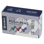 Кнопки-гвоздики " Глобус " 11мм 50шт силовые, цветные, картонная упаковка