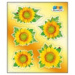 Наклейка " Мир поздравлений " 930 Подсолнухи, 131*154мм, металлизированная самоклейка