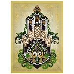 Набор для вышивания бисер " PANNA " Рука Фатимы 31,5*23см , объемая вышивка, бисер, заполнение частичное, уровень сложности 3, состав набора : дублированная ткань сатен с напечатанным рисунком, чешский бисер, 1игла, х/б мулине, инструкция