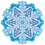 Украшение на скотче " Мир поздравлений " 190 Новогоднее- Снежинка большая, 194*194мм, без отделки