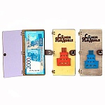 Конверт для денег деревянный (купюрница) " С Днем рождения " Торт, на кнопке, фигурная вырезка, декоративный элемент, 165*100*9мм