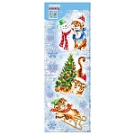 Наклейки " Мир поздравлений " 504 Новогодние- Тигрята, 164*474мм, блестки в лаке, ПВХ, двусторонние