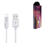 Кабель сетевой USB - micro USB " FaisON " HX1 Rapid белый, круглый, 2м, 2,1А, силикон
