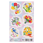 Наклейки " Мир открыток " 0-11 А6 Букеты цветов, без отделки