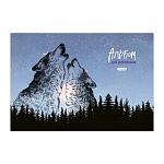 Альбом А4 12л " Альфа-Тренд " Волки, на скобе, обложка- мелованный картон, блок- офсет 100г/м2, выборочный УФ-лак