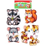 Пазл мягкий " Рыжий кот " 4эл Зверьки, изолон, пакет 25*16*1,5см