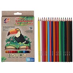 Карандаши " Луч " Zoo 18цв шестигранные, пластиковые, картонная упаковка