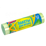 Мешки для мусора " Avikomp " 35л 15шт зеленые с завязками, биоразлагаемые, толщина 13мкм, в рулоне, ПНД