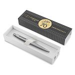 Ручка подарочная шариковая автоматическая " Parker " Jotter 70th Stainless Steel CT, синяя, 1мм, перо- нержавеющая сталь, цвет корпуса- золотой/хром, материал корпуса- нержавеющая сталь, подарочная упаковка