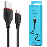 Кабель сетевой USB - Lightning " Borofone " BX17 Enjoy черный, круглый, 1м, 2,4А, силикон