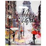 Пакет ПЭ " Миленд " с вырубной ручкой ПВД, 38*45см 50мкм Дождь в Париже