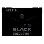 Папка на кнопке " deVente " МАЛЫЙ ФОРМАТ А7 Total black, пластик 0,18мм, непрозрачная с рисунком, ассорти, 2 дизайна, индивидуальная маркировка, тиснение фольгой