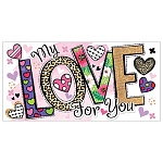 Конверт для денег " Мир открыток " 2-16 My Love for you, 168*83мм, блестки, рельеф