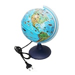 Глобус детский зоогеографический с подсветкой от сети 210мм " Globen ", картонная коробка