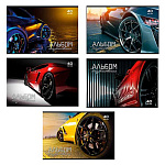 Альбом А4 40л " ПЗБМ " Драйв (ассорти), на скобе, обложка- ламинированный картон, УФ-лак, блок- офсет 100г/м2, 5 дизайнов