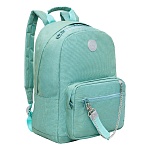 Рюкзак " Grizzly " 27*38*14см мятный, 1 отделение, внутренний карман для планшета или ноутбука 13", объемный карман спереди с дополнительным карманом на молнии, карман быстрого доступа сверху, потайной карман на задней стенке, укрепленная спинка