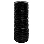 Ваза керамическая " KWELT " Круглая, Волна, черная, 6*18*6см