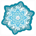 Украшение на скотче " Праздник " 170 Новогоднее- Снежинка, 146*146мм, пластизоль с блестками