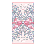 Конверт для денег " Мир открыток " 2-17 Любви и счастья в этот чудесный день! Розовый бант, 165*85мм, фольга, пластизоль