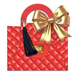 Конверт для денег " Открытая планета " 490 Без названия- Сумочка красная, атласная лента, 115*50мм, глянцевый УФ-лак, без текста