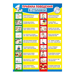 Плакат " Мир поздравлений " 409 А4 Правила поведения в столовой, мелованный картон 190г/м2, без отделки