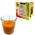 Свеча ароматизированная в стакане " РСМ " Цитрус и грейпфрут, 130*78,5мм, время горения 30часов, гланцевая картонная коробка