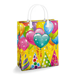 Пакет ПЭ " Интерпак " с пластиковой ручкой МП, 23*27см 150мкм Сюрприз