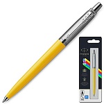 Ручка подарочная шариковая автоматическая " Parker " Jotter Originals Color Plastic Yellow СT, синяя 1мм, цвет корпуса-желтый/серебряный, блистер