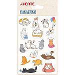 Наклейки " deVente " А6 Cat's activities, объемные мягкие, многоразовые, пакет, европодвес