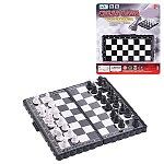 Игра настольная " KWELT " Шахматы, состава: складное пластиковое поле 26*13см, пластиковые фигуры - 32шт, блистер 13*6,5*1,5см