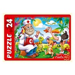 Пазлы " Рыжий кот " Макси. 24элементов Сказка №80, 30*21,5см, картонная упаковка 12,5*18*4см