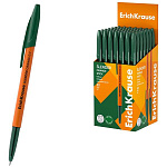 Ручка шариковая " Erich Krause " Slender Stick Orange, зеленая 0,7мм, Super Glide Technology, толщина письма 0,35мм, круглая, картонная упаковка