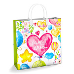 Пакет ПЭ " Интерпак " с пластиковой ручкой МП, 30*30см 150мкм Яркий