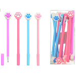 Ручка шариковая " Basir " Лапка, 0,5мм, съемный резиновый наконечнки- лапка, цветной корпус с рисунком, ассорти, пластиковая упаковка